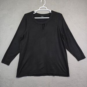 Torrid Top Women's 4x Black Flowy Comfy Casual Keyhole Shirt Minimalist Stretchy